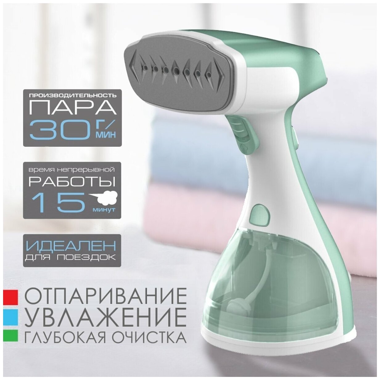 Отпариватель для одежды ручной ENDEVER Odyssey Q-455 / 1600 Вт / 30 г/мин / 300 мл