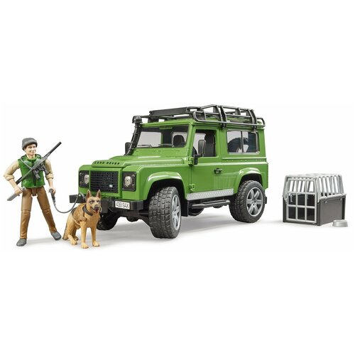 Внедорожник Bruder Land Rover Defender с фигуркой охотника и собакой, 02-587