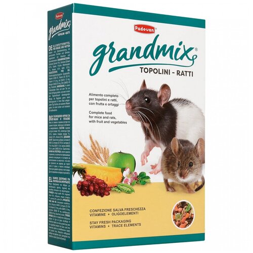 Корм Padovan для взрослых мышей и крыс 003/PP00590, 1000г padovan grandmix topolini ratti корм для крыс и мышей 1 кг х 2 шт