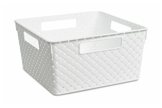 Коробка квадратная для хранения одежды продуктов «Береста» 11л 290х290х150мм корзина без крышки цвет белый
