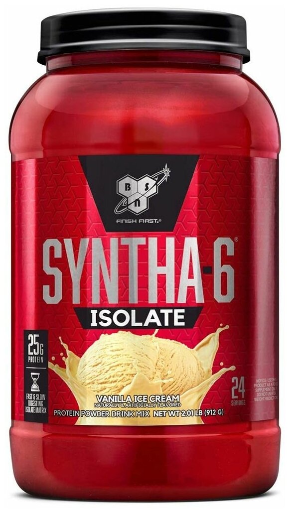 Изолят протеина BSN SYNTHA-6 ISOLATE 912 г / 2.01 LB, Ванильно-молочный коктейль