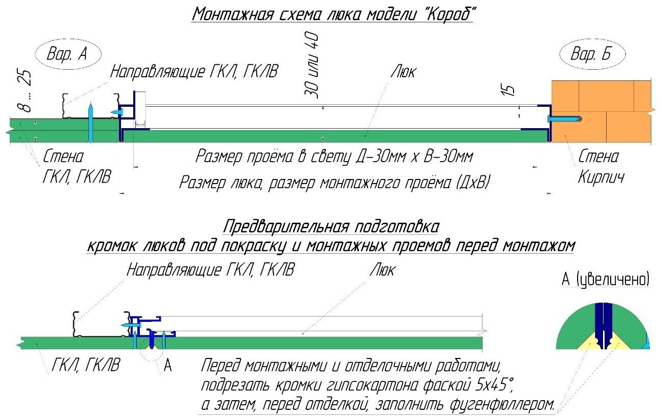 Люк под покраску Короб 30 200х400 - фотография № 5