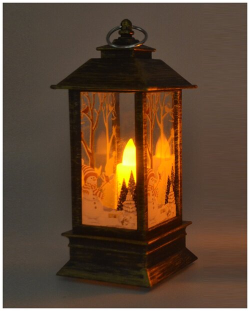 Елочное украшение светильник новогодний фонарь с подсветкой 