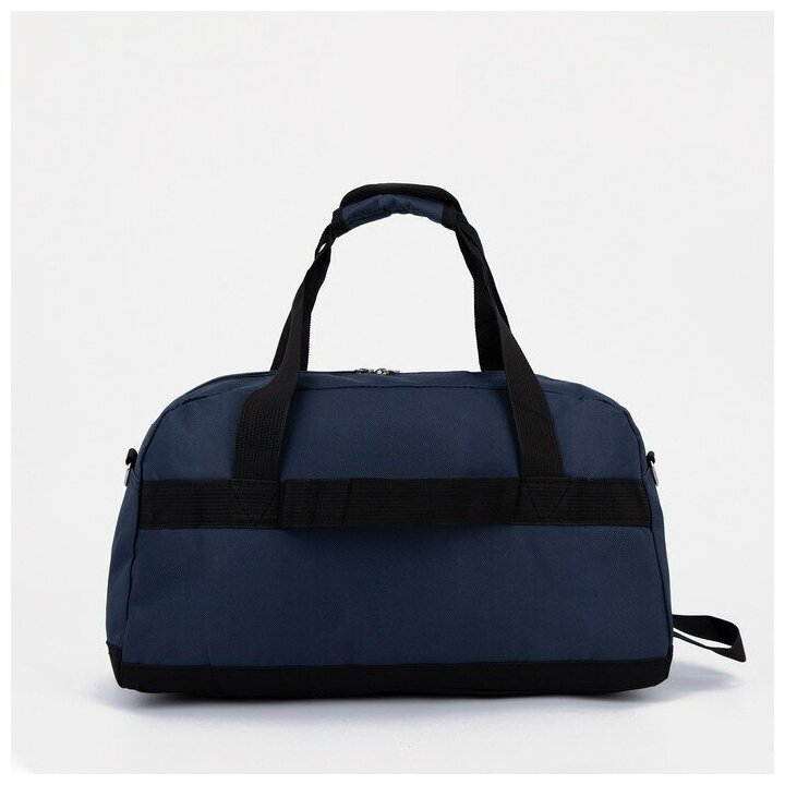 Сумка спортивная на молнии, наружный карман, держатель для чемодана, цвет синий - фотография № 2