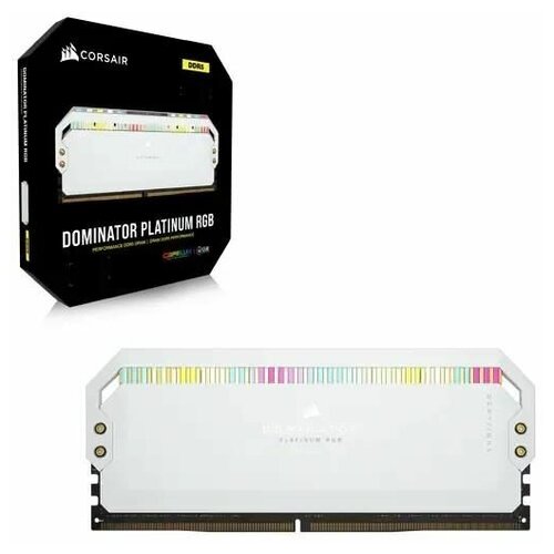 Модуль памяти Corsair DOMINATOR PLATINUM RGB DDR5 DIMM 32GB 2x16GB (CMT32GX5M2X6200C36W),White