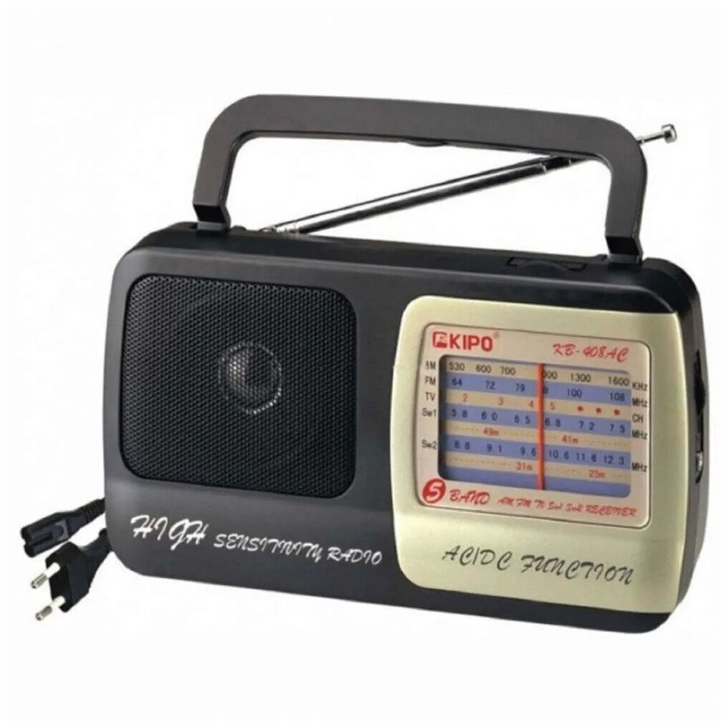 Радиоприёмник /от сети 220V / всеволновый FM, AM, Sw1, Sw2, TV /радиоприемник KB-408AC/LB-409AC