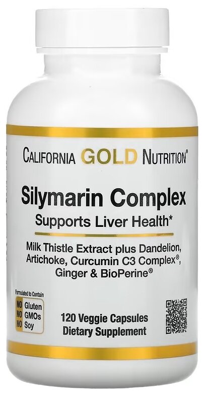 California Gold Nutrition Silymarin Complex капс., 20 г, 120 шт., нейтральный, 1 уп.