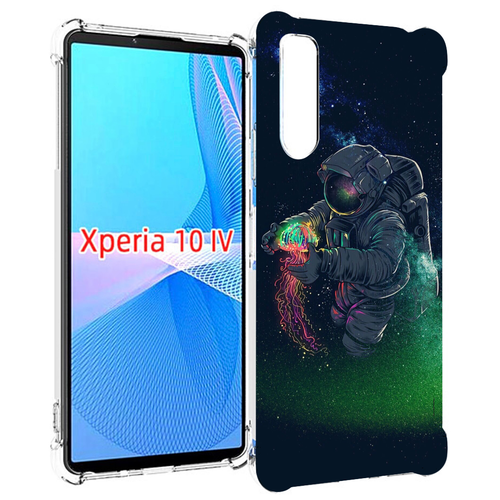 Чехол MyPads космонавт-с-оружием-арты для Sony Xperia 10 IV (10-4) задняя-панель-накладка-бампер