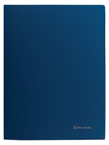 Папка с металлическим скоросшивателем Brauberg Стандарт, синяя, до 100 листов, 0,6 мм (221633)
