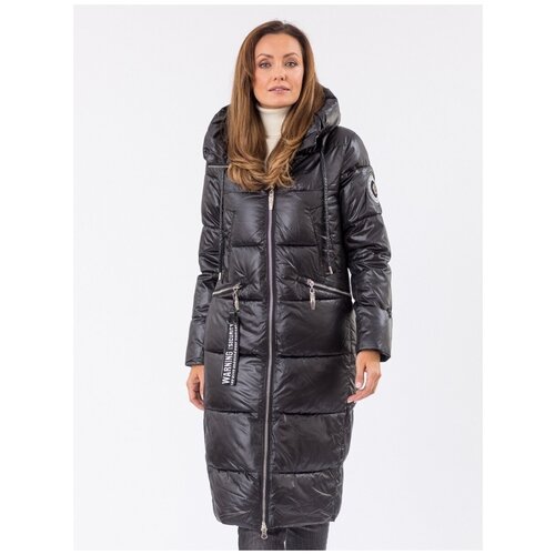 NortFolk / Куртка женская зимняя пуховик / Пальто женское зимнее цвет антрацит размер 50
