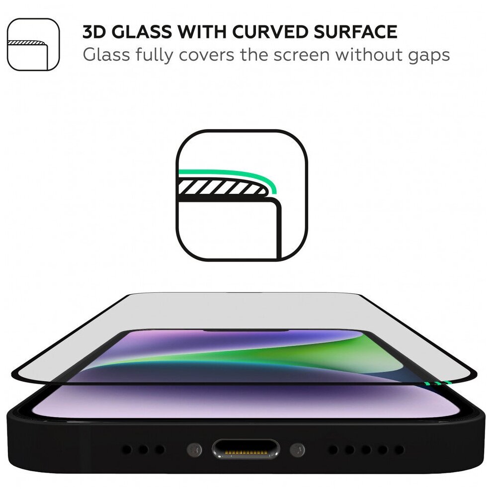 Защитное стекло HARDIZ Full Screen Cover: Premium Tempered Glass для iPhone 14 Pro Max с черной рамкой (HRD189900)