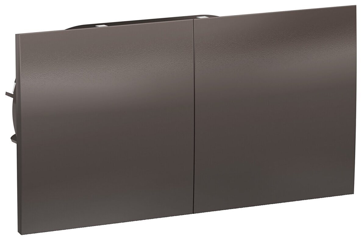 фото Розетка 2-м СП AtlasDesign 16А IP20 с заземл. защ. шторки со сдвижн. крышкой в сборе мокко SchE ATN000628