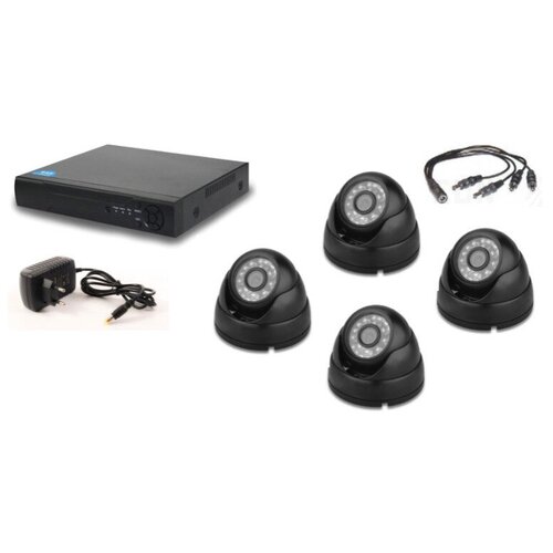 Готовый AHD комплект видеонаблюдения на 4 внутренние камеры 2мП Full HD 1080P c ИК подсветкой до 20м
