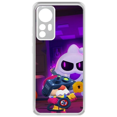 силиконовый чехол накладка krutoff clear case brawl stars охотник за скуиками гэйл для huawei y5p Силиконовый чехол / накладка Krutoff Clear Case Brawl Stars-Охотник за Скуиками Гэйл для Xiaomi 12X