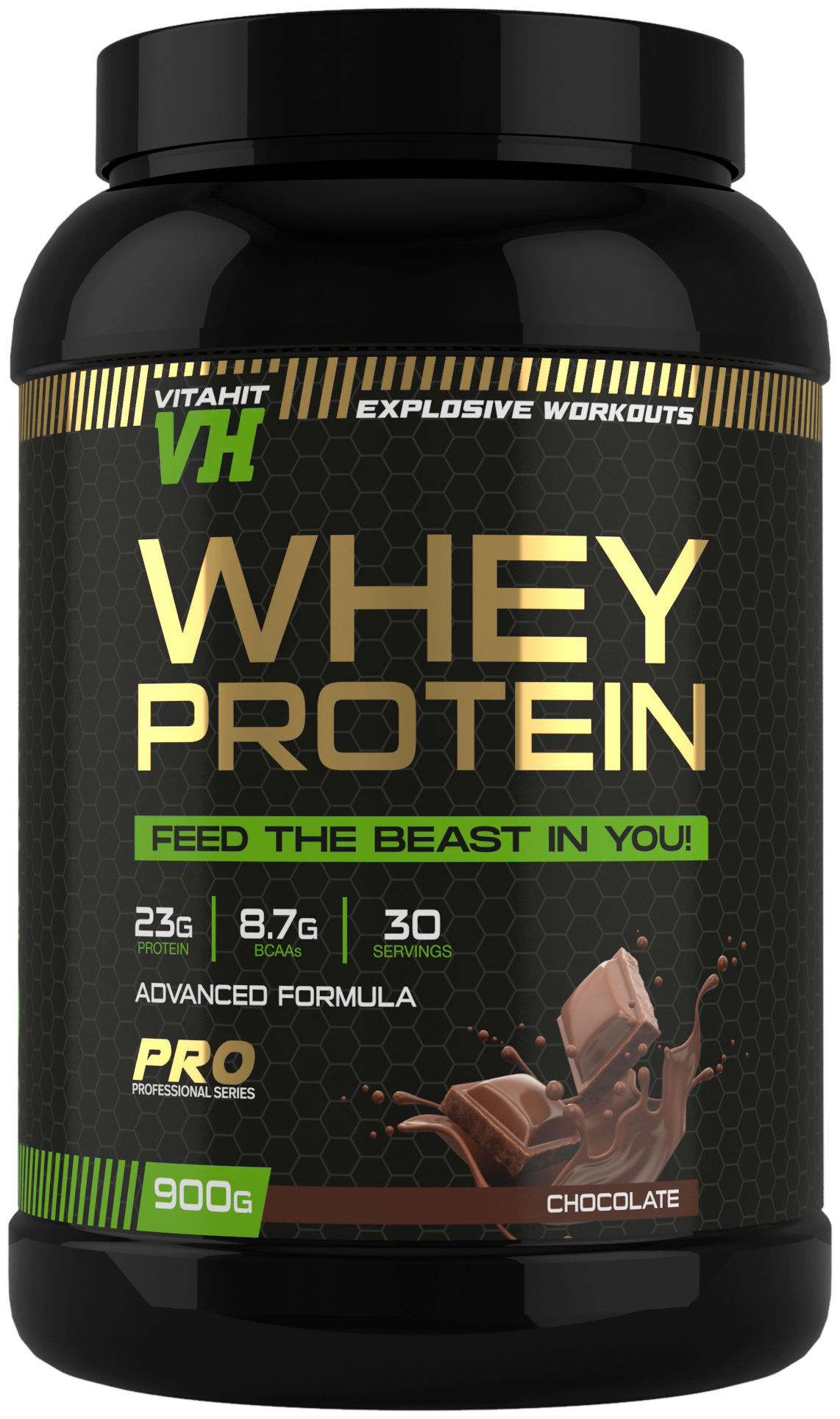 VITAHIT/Whey Protein Протеин 900г / шоколад