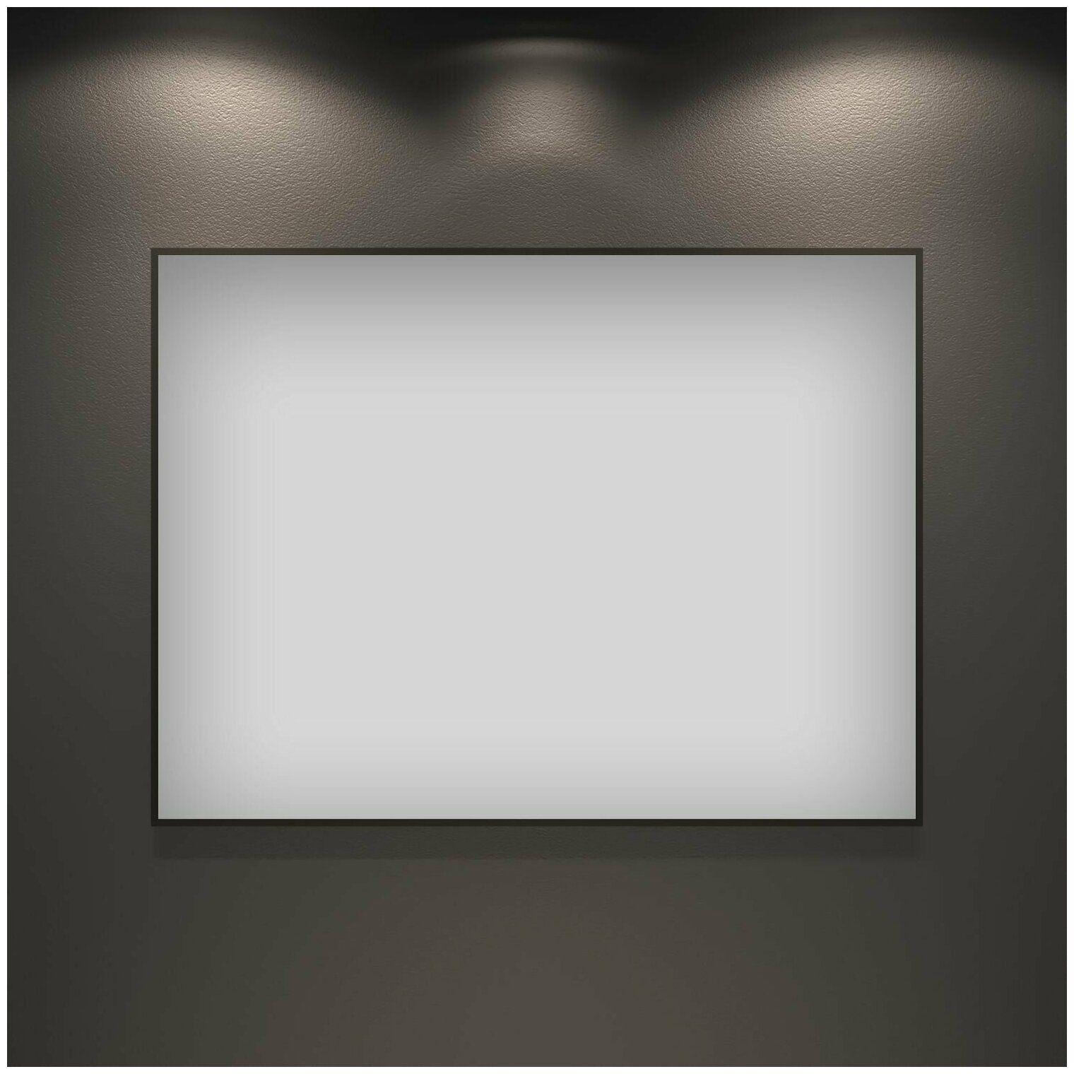 Настенное зеркало в ванную Wellsee 7 Rays' Spectrum 172200470 : влагостойкое прямоугольное зеркало 60х40 см с черным матовым контуром