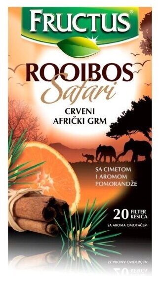 Чай в пакетированный FRUCTUS Rooibos Safari красный с цедрой апельсина и корицы, 20 шт - фотография № 4