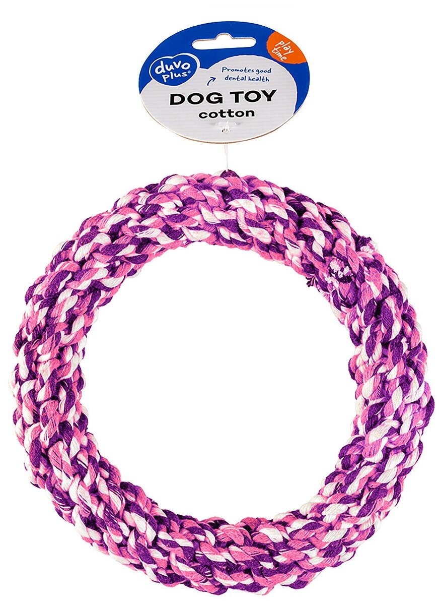 Игрушка для собак веревочная DUVO+ "Кольцо", розовая, 14см (Бельгия)