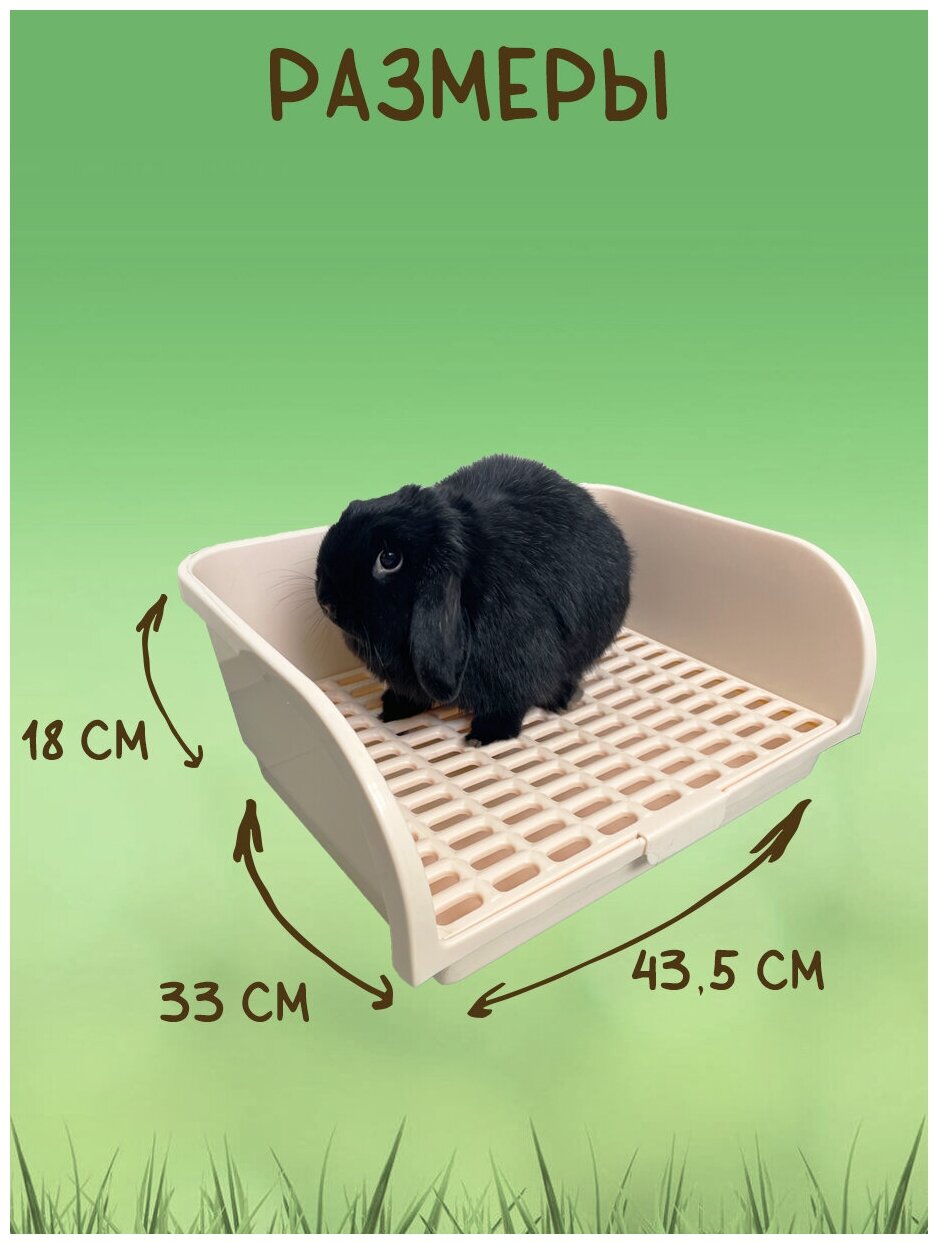 Лоток для кроликов со съемной решеткой - фотография № 2