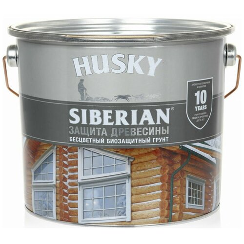 Husky Siberian Грунт-антисептик для дерева бесцветный 2,7л 27035 .