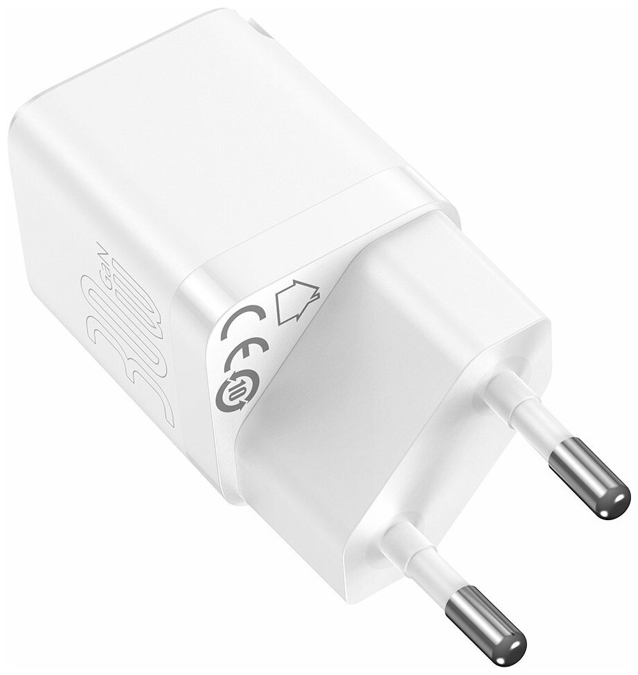 Сетевое зарядное устройство BASEUS GaN3 USB-C 30W Белый CCGN010102