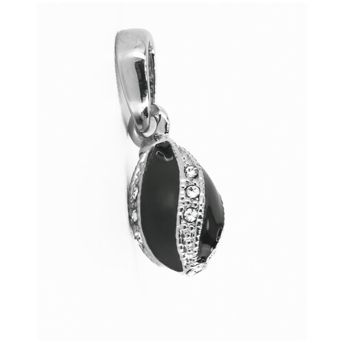 фото Подвеска "св" в стиле фаберже "нежность" 1,6 см черная / серебристая