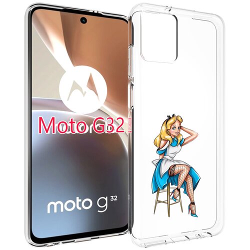 Чехол MyPads девушка-в-чулках женский для Motorola Moto G32 задняя-панель-накладка-бампер