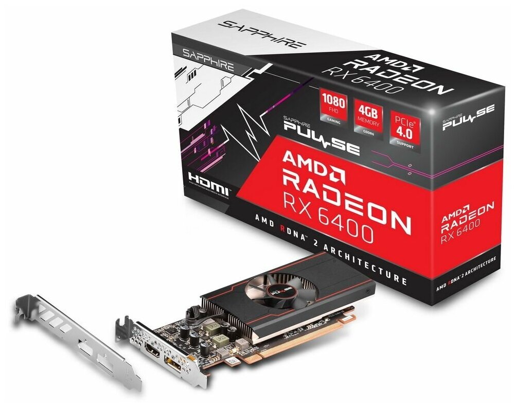 Видеокарта Sapphire PULSE Radeon RX 6400 4Gb (11315-01-20G)