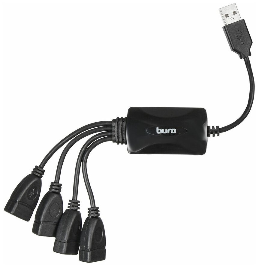 Хаб (разветвитель) Buro BU-HUB4-0.3-U2.0-Splitter черный