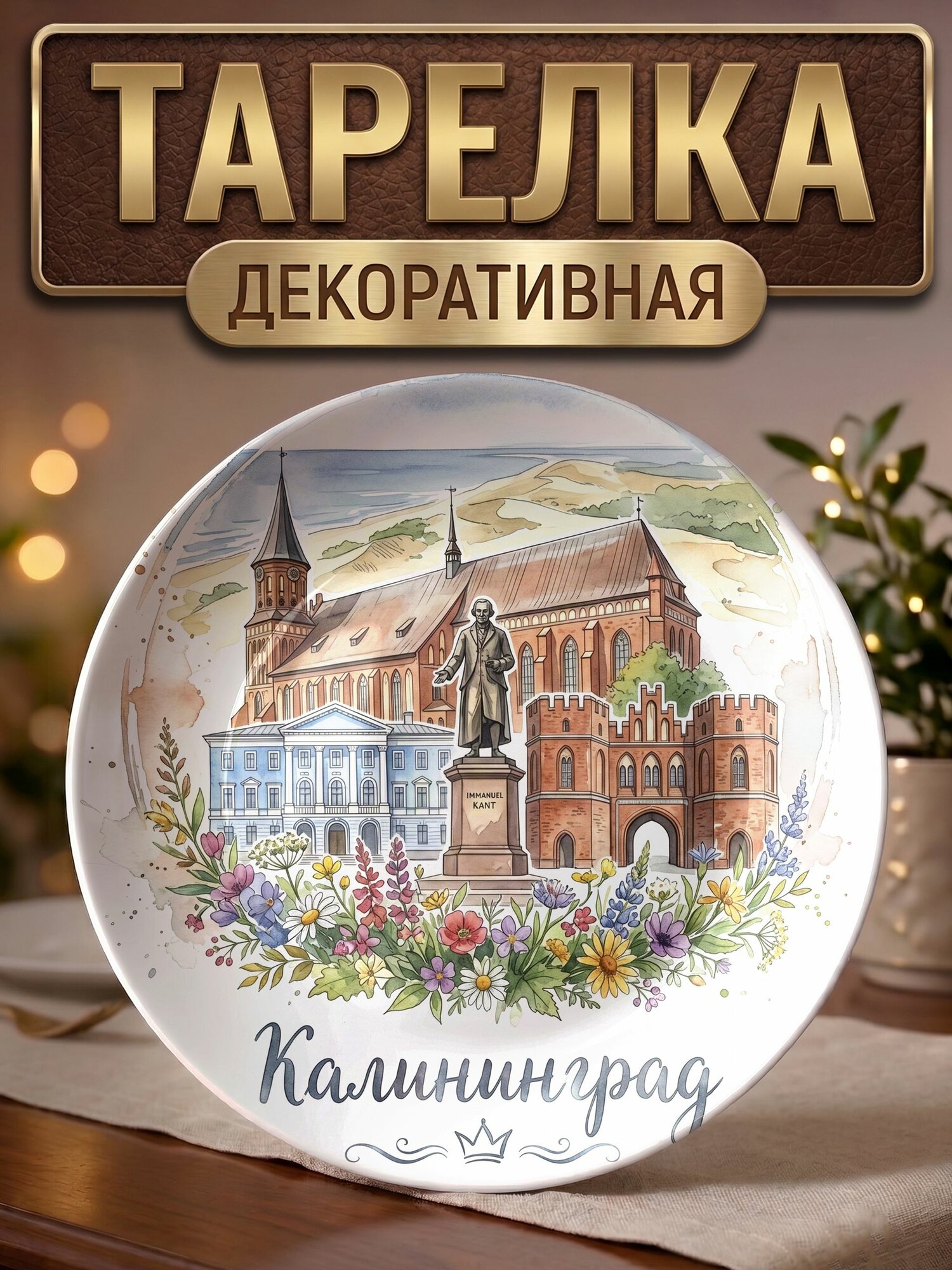 Тарелка декоративная Акварель Калининград