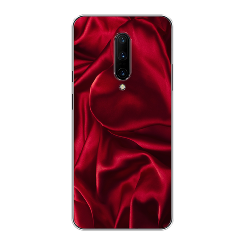 Силиконовый чехол на OnePlus 7 Pro / ВанПлас 7 Про Текстура красный шелк силиконовый чехол на realme 7 pro реалми 7 про текстура красный шелк