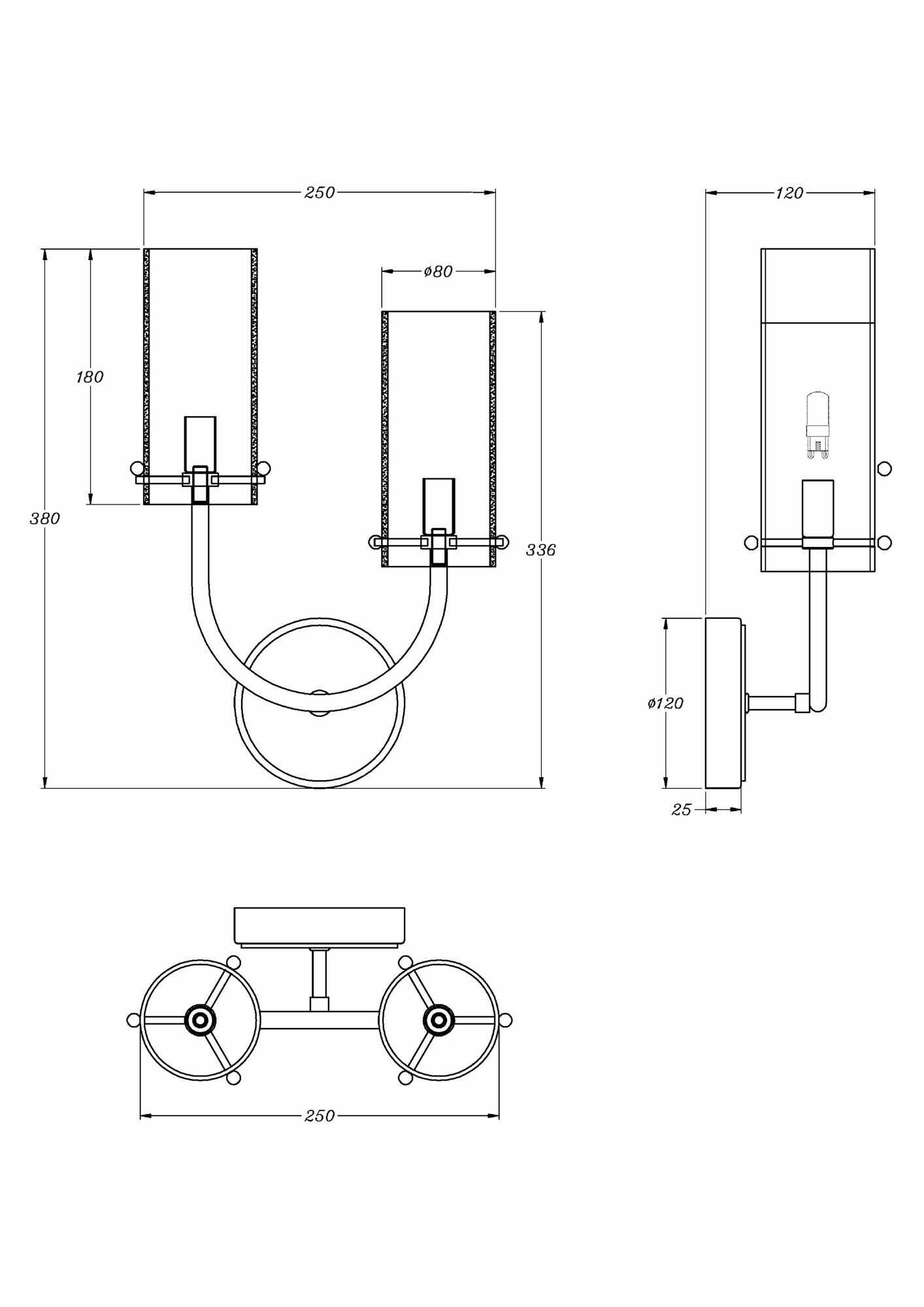 Бра Maytoni ARCO MOD223WL-02BS - фото №9