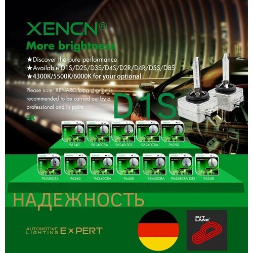 Лампа автомобильная ксеноновая D1S комплект 2шт 6000K XENCN