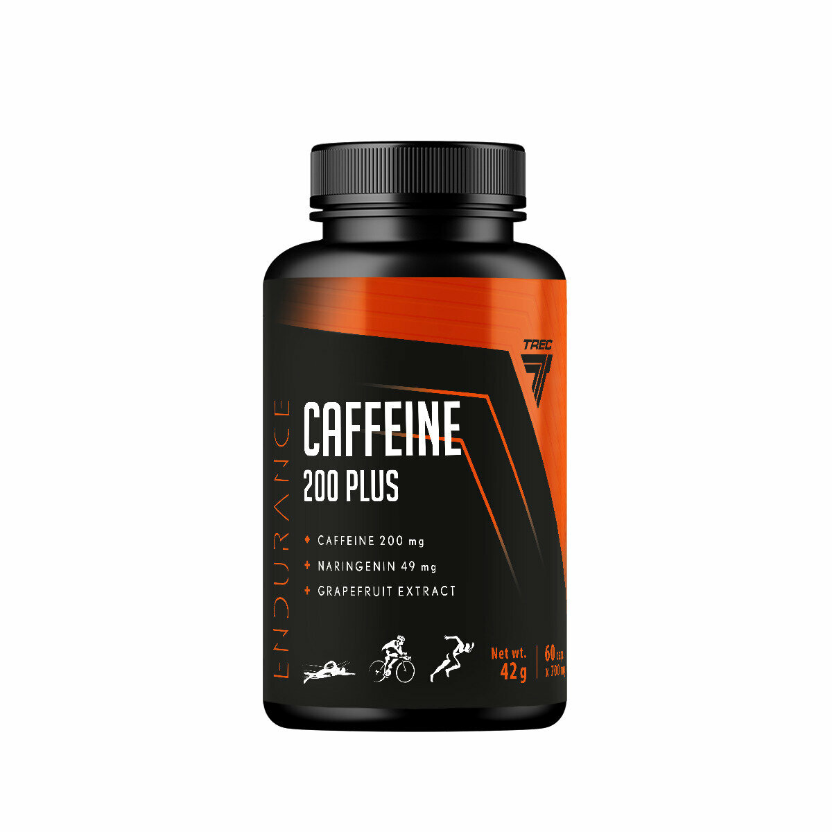 Энергетик капсулы (60 капс) Trec Nutrition Caffeine 200 Plus, кофеин в таблетках