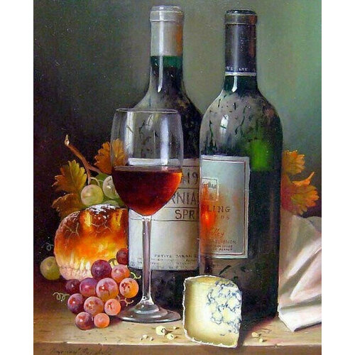 Картина по номерам натюрморт вино фрукты на подрамнике 40х50см GS 2061 картина по номерам натюрморт фрукты еда вино на подрамнике 40х50см gx3110