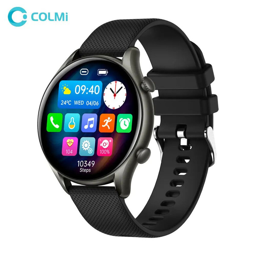 Умные часы Colmi i20 black frame black silicone Strap черный корпус с черным силиконовым ремешком