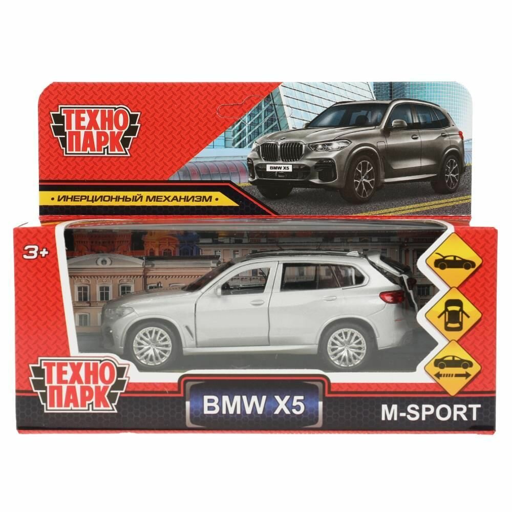 Машина металлическая, BMW x5 M-Sport, 12 см, серебристый, 3+