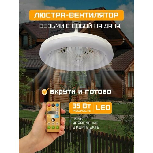 Вентилятор с подсветкой накладной настенно-потолочный 35Вт с переходником Е27 с ПДУ и ароматизаторами в комплектк Фарлайт 357800₽
