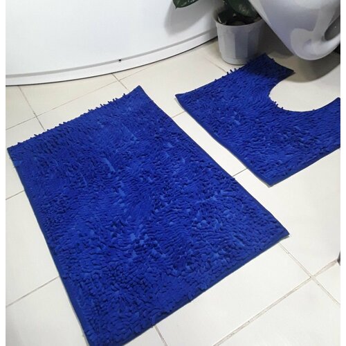Коврики для ванной и туалета из микрофибры Темно синий цвет 2563₽