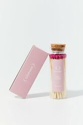 Длинные спички QUARZ для свечей розовые / набор стеклянная колба (35 шт) + коробок (20 шт)