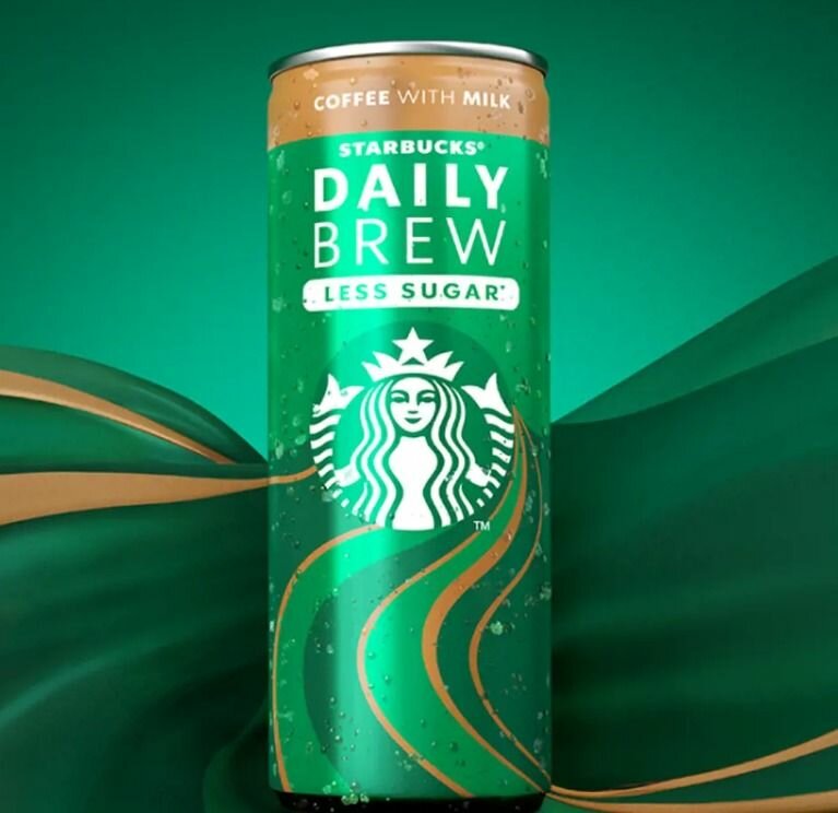 Starbucks кофе с молоком Daily Brew Less Sugar меньше сахара на 30% 250 мл, (Дания)