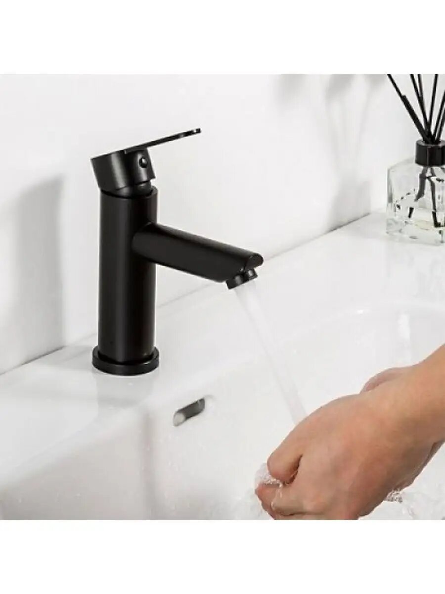 Смеситель для раковины Frap F10801-6, однорычажный, матовый черный