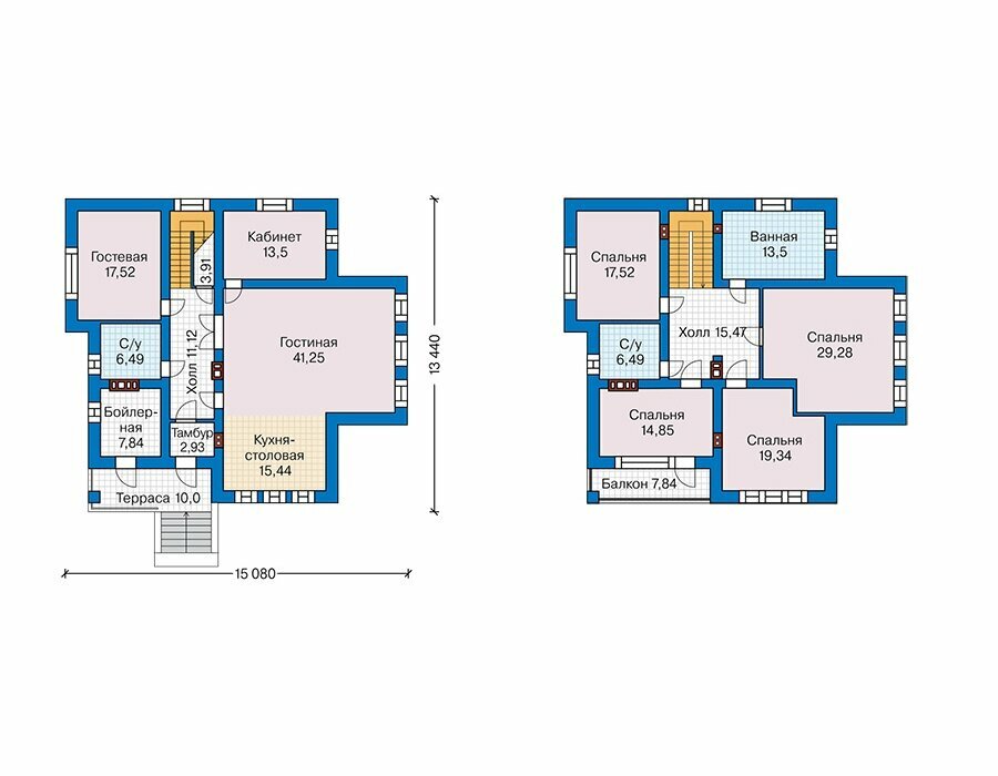 Проект дома Plans-45-36 (228 кв. м, кирпич) — фото 1