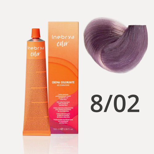 Изображение товара Крем - краска для волос профессиональная Inebrya Color Professional 8/02 Светлый русый Натуральный фиолетовый 100 мл