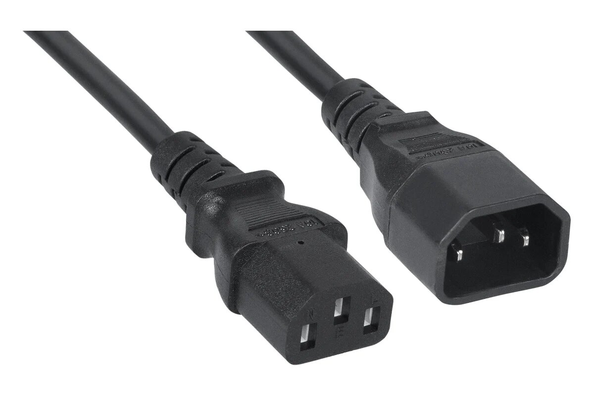 Кабель питания Cabeus IEC 320 C13 - IEC 320 C14 (3x1.0), 1.2 м - фото №1