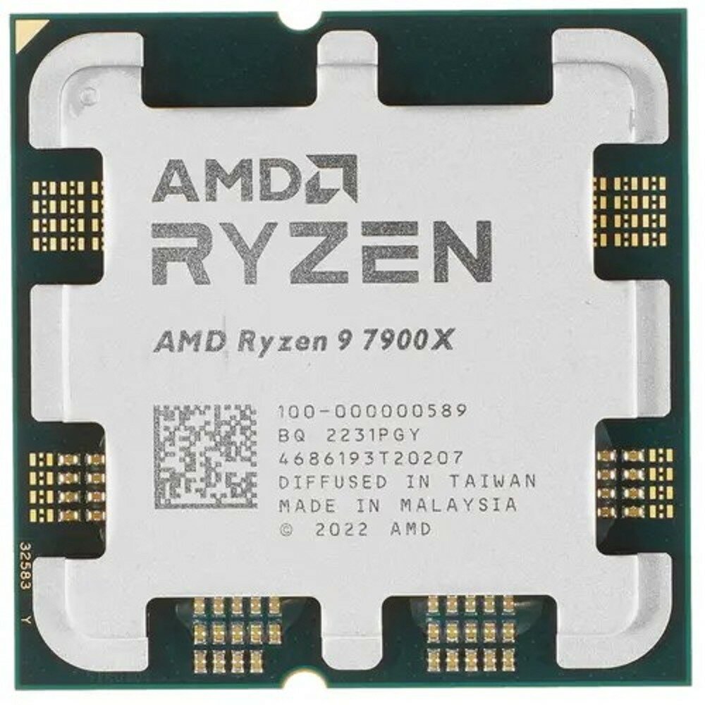 Amd Процессор CPU Ryzen 9 7900X OEM 100-000000589 4,70GHz, Turbo 5,60GHz, RDNA 2 Graphics AM5