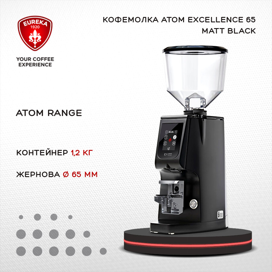 Кофемолка электрическая EUREKA Atom Excellence 65 Matt black черная матовая жерновая
