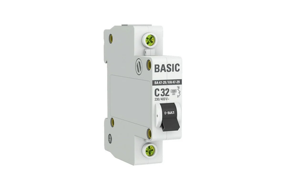 Автоматический выключатель EKF 1P 32А (C) 45кА ВА 47-29 Basic mcb4729-1-32C