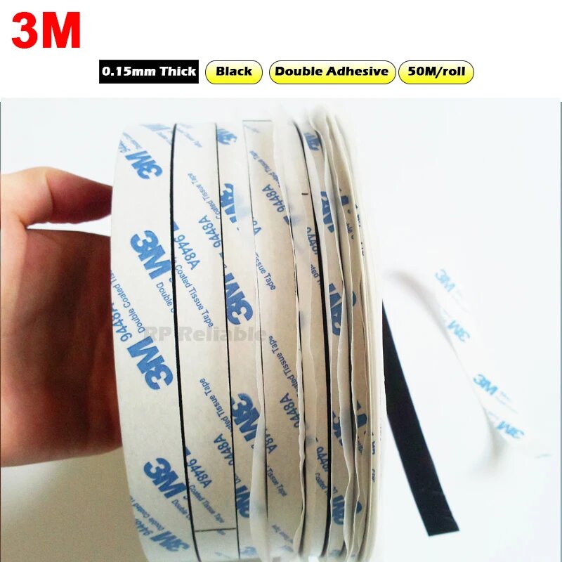 3M двухсторонний скотч черный 50 м 1.5mmx50M 1Roll