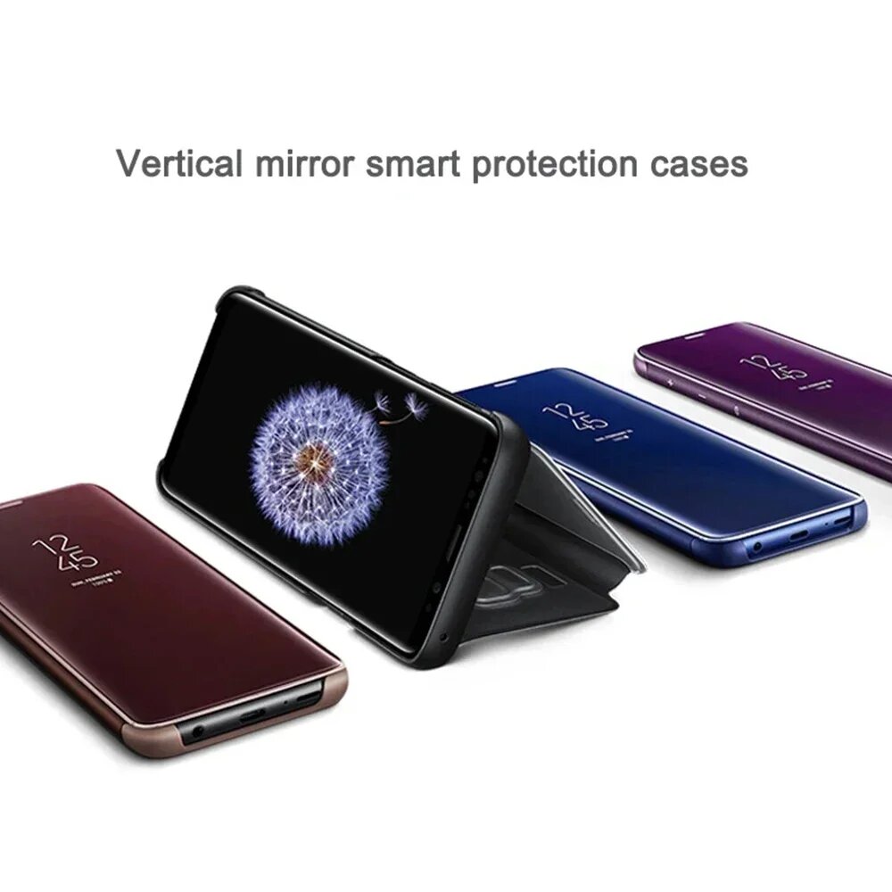 Оригинальный прозрачный чехол-подставка (EF-ZG960) для Samsung Galaxy S9 Smart View с откидным зеркалом и подставкой для телефона, Black, Для Galaxy S9 — фото 1
